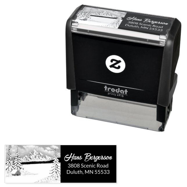 Tampon Auto-encreur Winter Wonder Avec L'Adresse Auto-Encre Timbre (En situation)