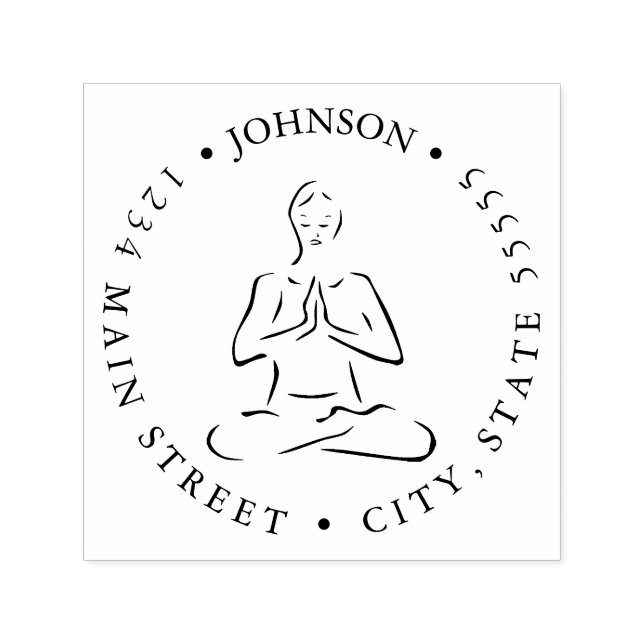 Tampon Auto-encreur Yin et Yang Étiquette de retour de méditation paci (Design)