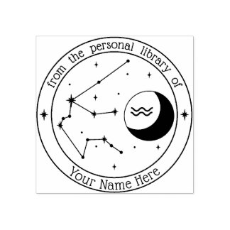 Tampon de livre Zodiac personnalisé Aquarius