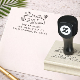 Tampon de retour d'adresse Mid Century Modern