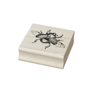 Tampon en caoutchouc avec coléoptère vintage