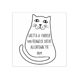 Tampon en caoutchouc d'adresse de retour de chat d