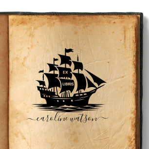 Tampon en caoutchouc Ex libris Bateau
