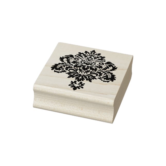 tampon en caoutchouc motif fleurs de damas en silh (Tampon)