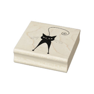 Tampon en caoutchouc personnalisé Scrappy Cat Blac