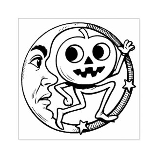 Tampon en caoutchouc vintage Halloween Jack O'Lant