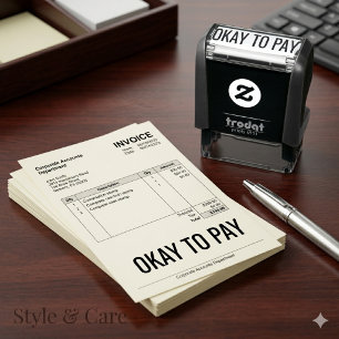 Tampon Encreur Professionnel « Okay To Pay » Marqu