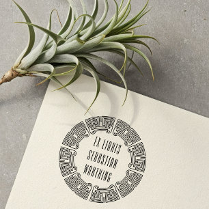 Tampon Ex Libris de cercle techno ornemental