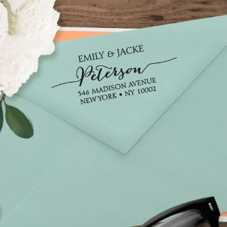 Tampon Mariage Personnalisé Élégant Monogramme