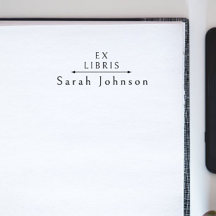 Tampon personnalisé élégant vintage Ex Libris pour