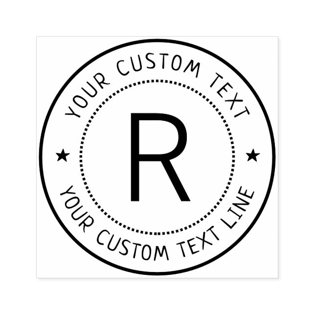 Tampon rond à monogramme formel (Impression)