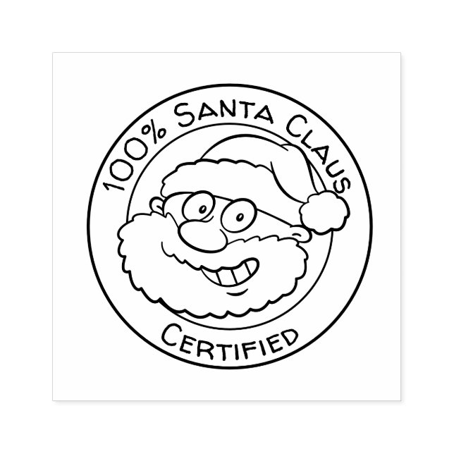Tampons Encreurs 100% Santa Claus Certified Cute Cartoon Christmas (Impression)