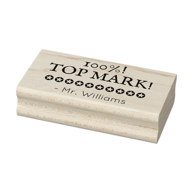 Tampons Encreurs "100%! TOP MARK !" + Nom de l'enseignant de l'écol (Tampon)