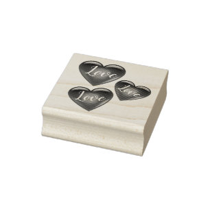 Tampons Encreurs 3 Coeurs rouges, amour, amour, coeur d'amour,