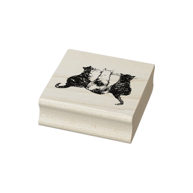 Tampons Encreurs 3 illustration de chat noir et blanc (Tampon)