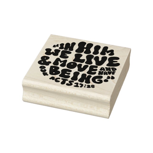 Tampons Encreurs Actes 17:28 Bible Verse Lettrage main Typographie (Tampon)
