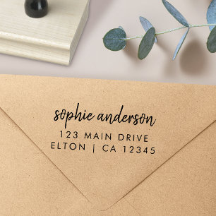 Tampons Encreurs Address   Minimaliste moderne Script Nom