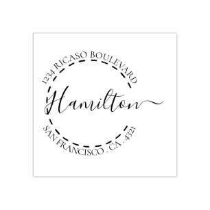 Tampons Encreurs Adresse circulaire manuscrite du nom de famille pe
