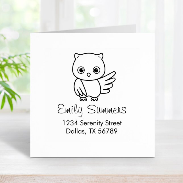 Tampons Encreurs Adresse Cute Chubby Owl (Créateur téléchargé)