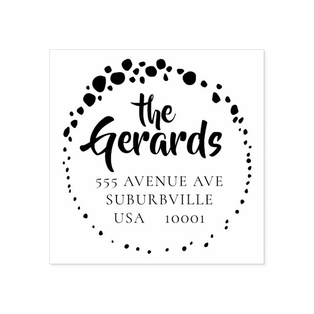 Tampons Encreurs Adresse de la famille du cercle de pierre Timbre e (Impression)