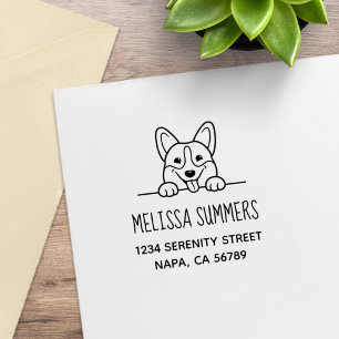 Tampons Encreurs Adresse de l'animal de compagnie Corgi Dog