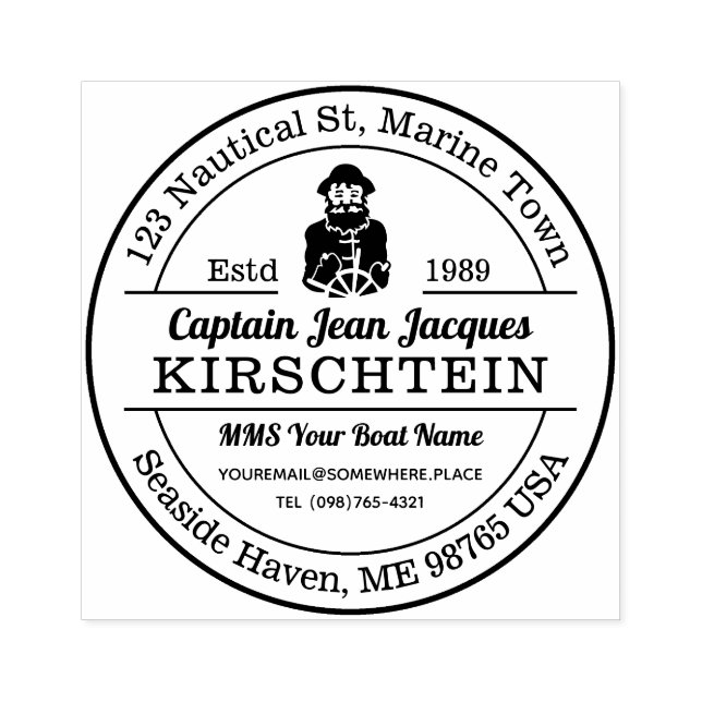 Tampons Encreurs Adresse de retour Ancien bateau de capitaine de la (Impression)