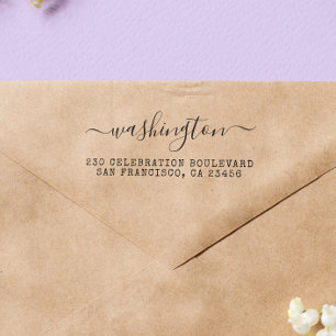 Tampons Encreurs Adresse de Retour Calligraphie Vintage