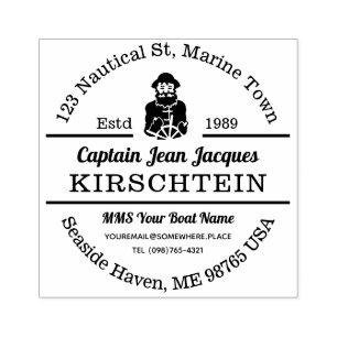 Tampons Encreurs Adresse de retour Capitaine Bateau Helm Marine Nau