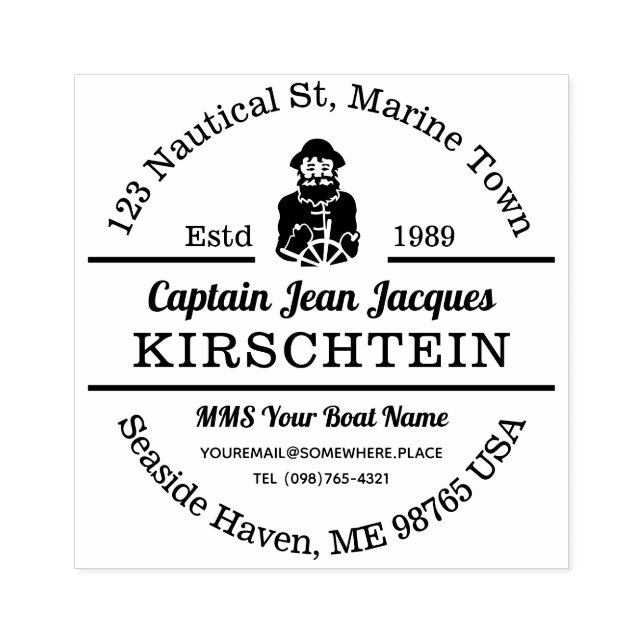 Tampons Encreurs Adresse de retour Capitaine Bateau Helm Marine Nau (Impression)