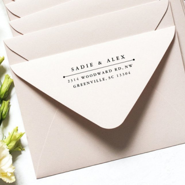 Tampons Encreurs Adresse de retour classique (Simple Typography Couples Return Address Rubber Stamp)