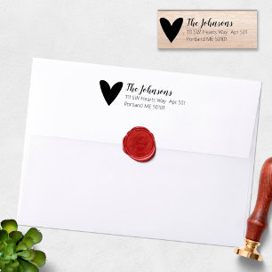 Tampons Encreurs Adresse de retour Coeur de typographie de script m