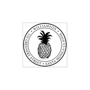 Tampons Encreurs Adresse de retour d'ananas vintage rond