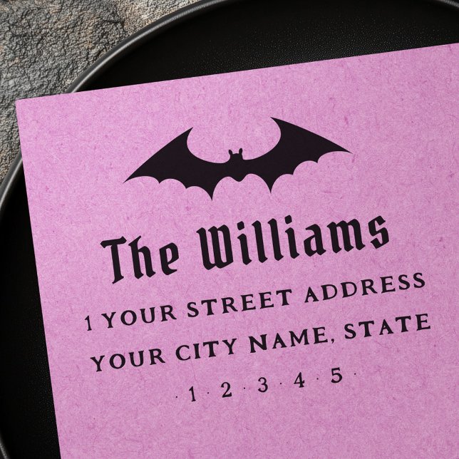Tampons Encreurs Adresse de retour de Bat Halloween (Bat Halloween return address Rubber Stamp)