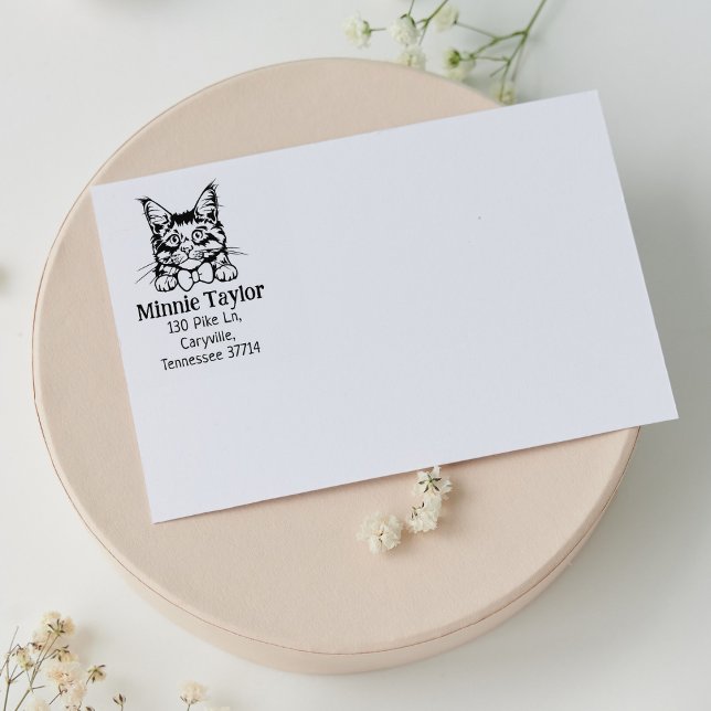 Tampons Encreurs Adresse de retour de Cat Maine Coon (Créateur téléchargé)