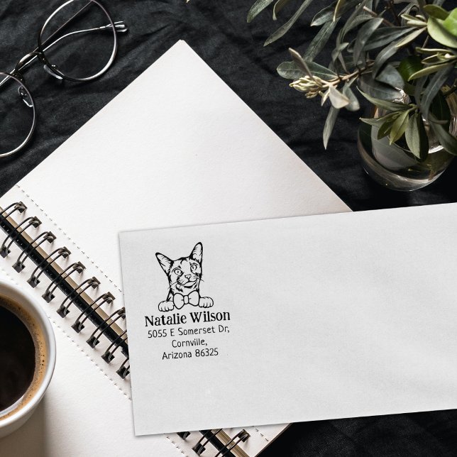 Tampons Encreurs Adresse de retour de chat moderne (Créateur téléchargé)