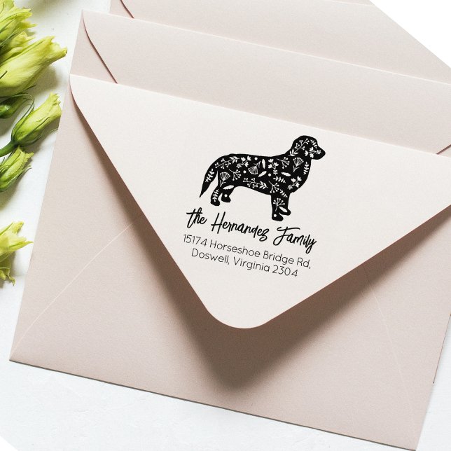 Tampons Encreurs Adresse de retour de famille Golden Retriever (Créateur téléchargé)