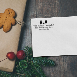 Tampons Encreurs Adresse de retour de famille personnalisée, Noël