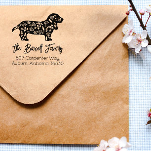 Tampons Encreurs Adresse de retour de la famille Basset Hound décor