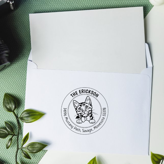 Tampons Encreurs Adresse de retour de la famille Cat Munchkin (Créateur téléchargé)