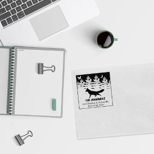 Tampons Encreurs Adresse de retour de la famille de loups de forêt 