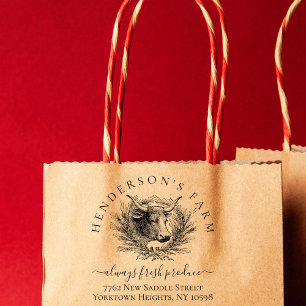 Tampons Encreurs Adresse de retour de la ferme de bovins vintage pe