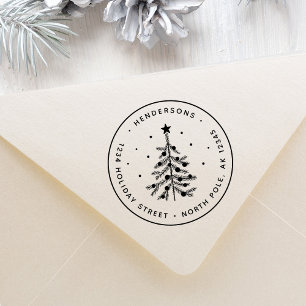 Tampons Encreurs Adresse de retour de l'arbre de Noël simple