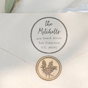 Tampons Encreurs Adresse de Retour de Mariage Rond Fantaisiste Mode