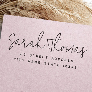 Tampons Encreurs Adresse de retour de script manuscrit simple et mo