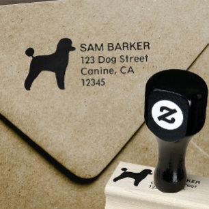 Tampons Encreurs Adresse de retour de silhouette de caniche de