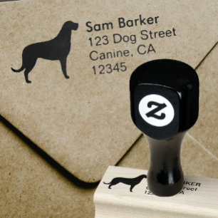 Tampons Encreurs Adresse de retour de silhouette de chien-loup