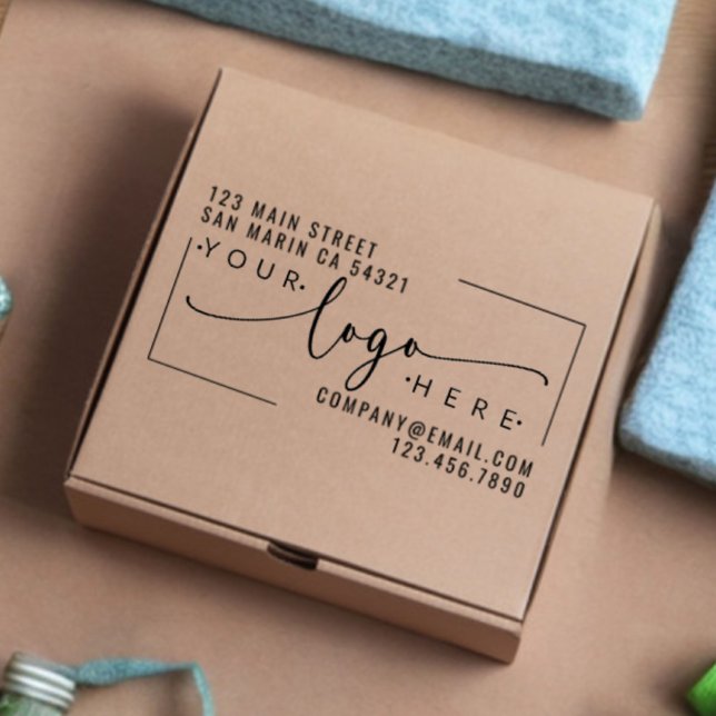 Tampons Encreurs Adresse de retour du logo de l'entreprise personna (Créateur téléchargé)