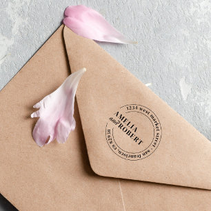 Tampons Encreurs Adresse de retour du Mariage rond classique person