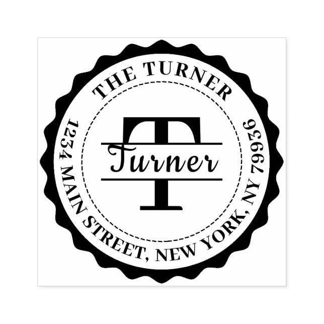 Tampons Encreurs Adresse de retour du monogramme (Impression)