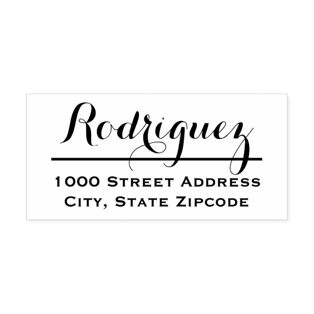 Tampons Encreurs Adresse de retour du nom de famille de script mini (Impression)